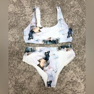 Marble Print Bikini Set